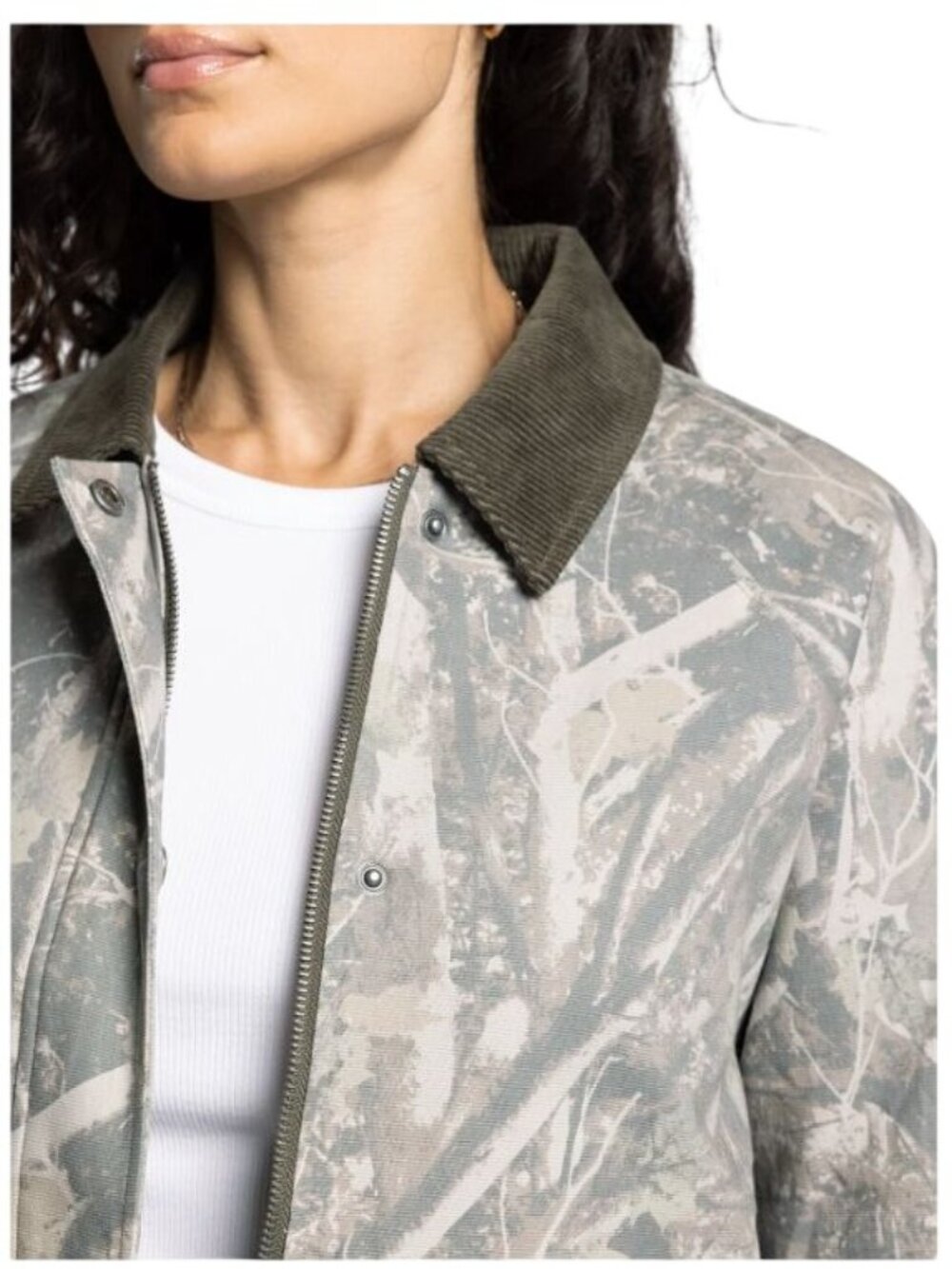 Thread & Supply Gray Tree Camouflage-Print Barn Korie Jacket Women's Small, NWT - Picture 3 of 14